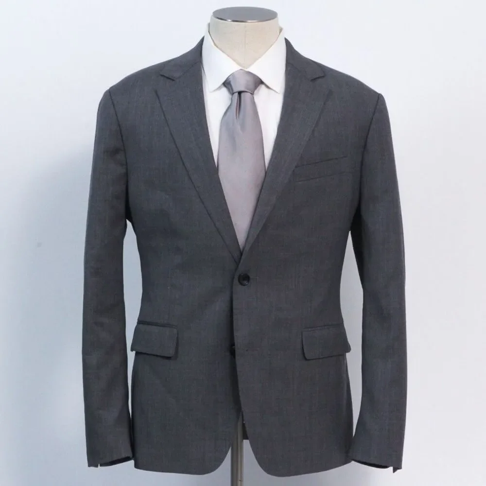 Bonobos Athletic Fit Gray Wool Mens 40R Two Button Sport Coat Blazer Jacket