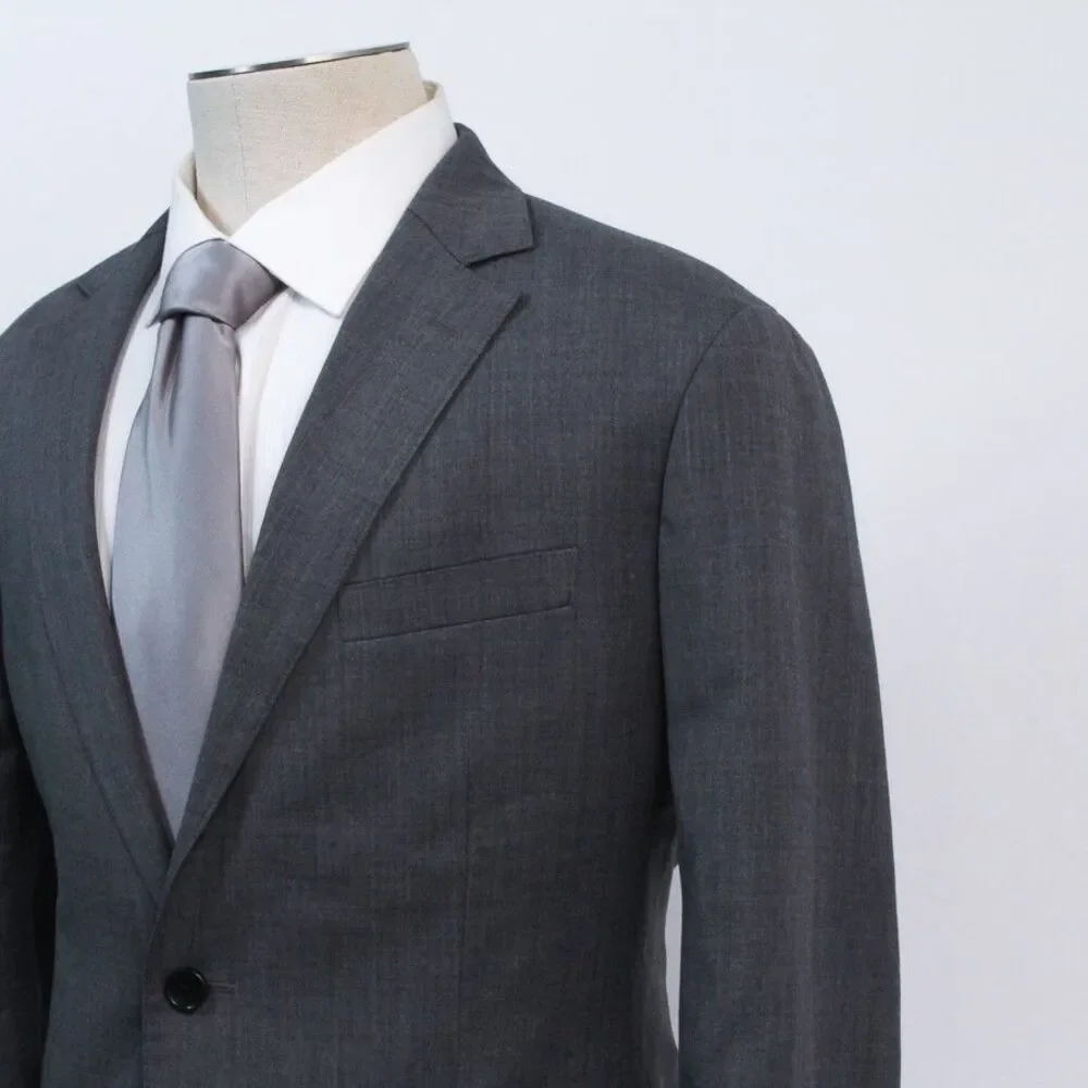 Bonobos Athletic Fit Gray Wool Mens 40R Two Button Sport Coat Blazer Jacket