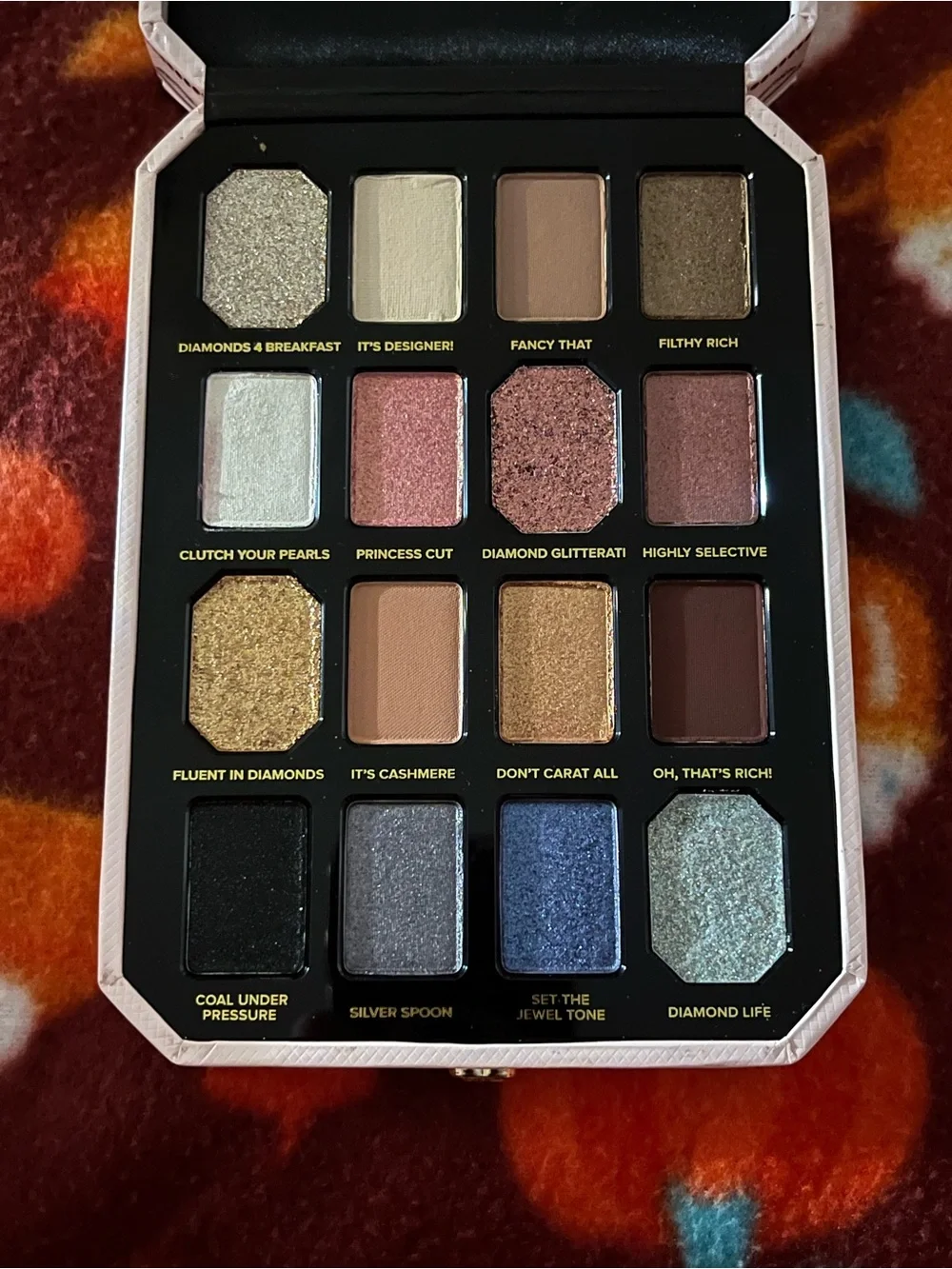 Too Faced Pretty Rich Eyeshadow Palette - Pink & Gold on White