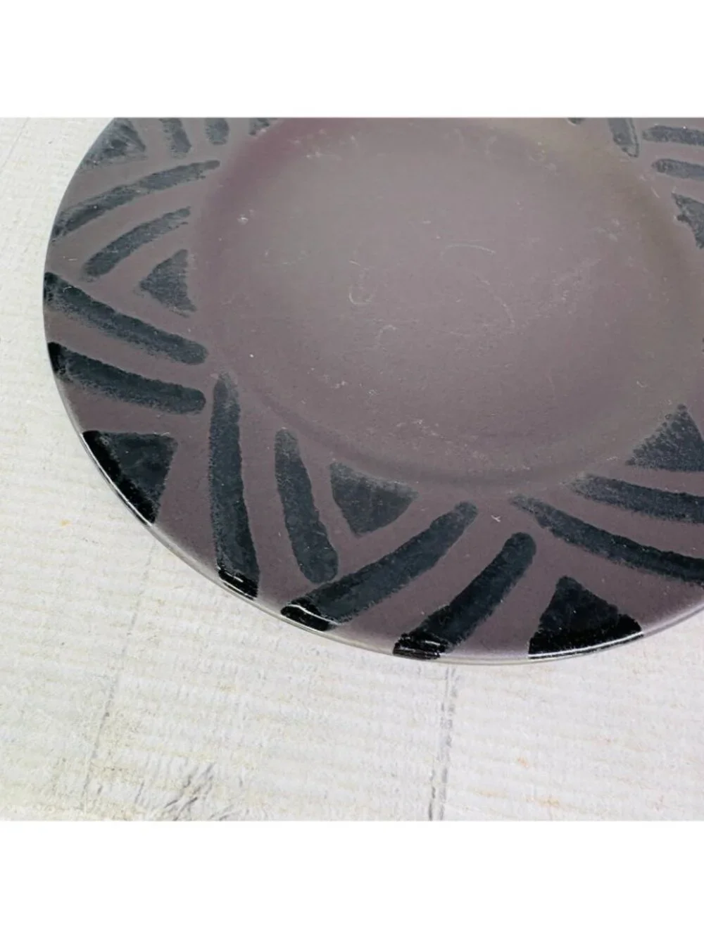 Pfaltzgraff MIDNIGHT SUN  Black Glossy Design Stoneware 8 1/8