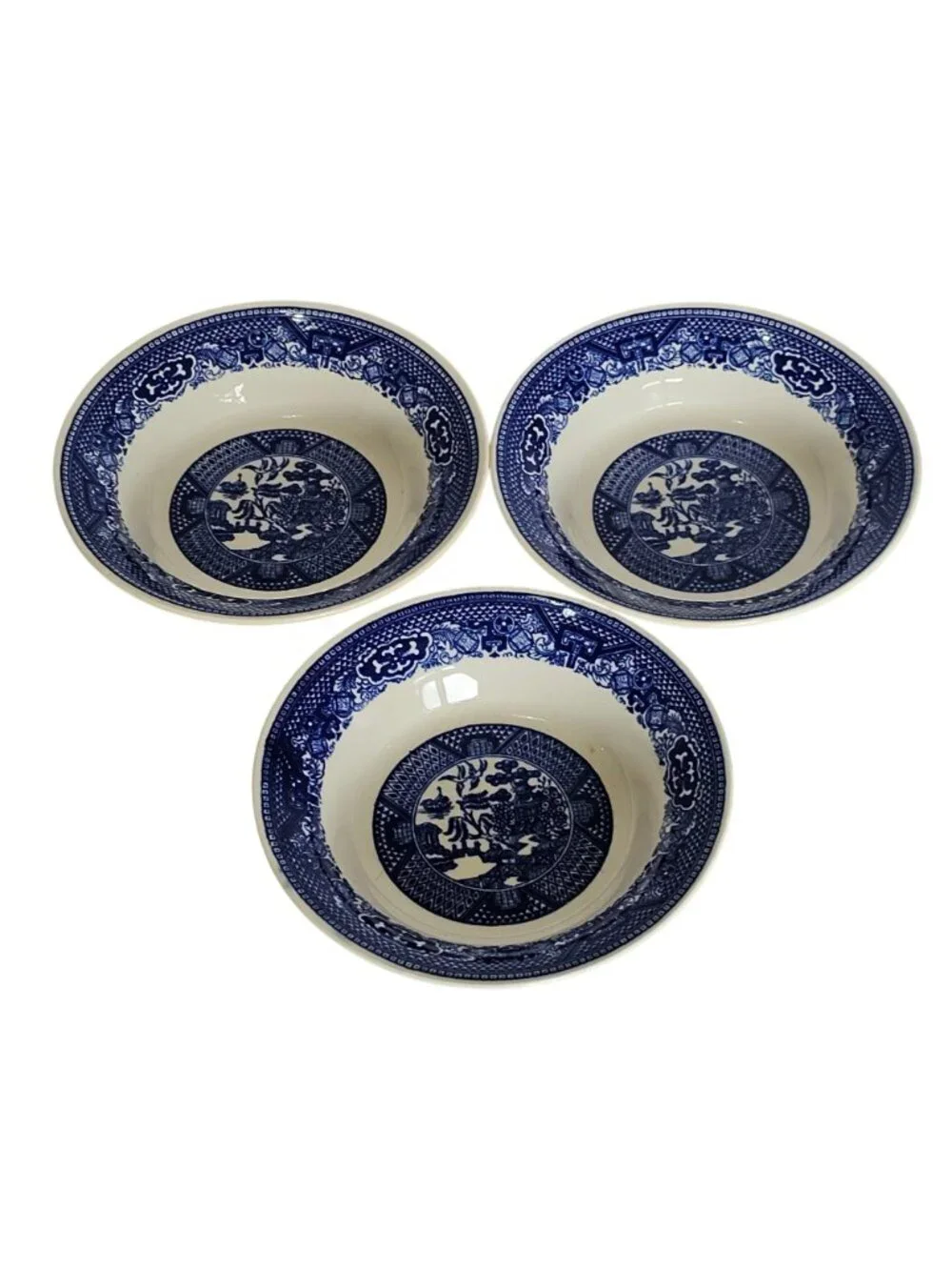 3 Royal USA Blue Willow Dessert Bowls 5