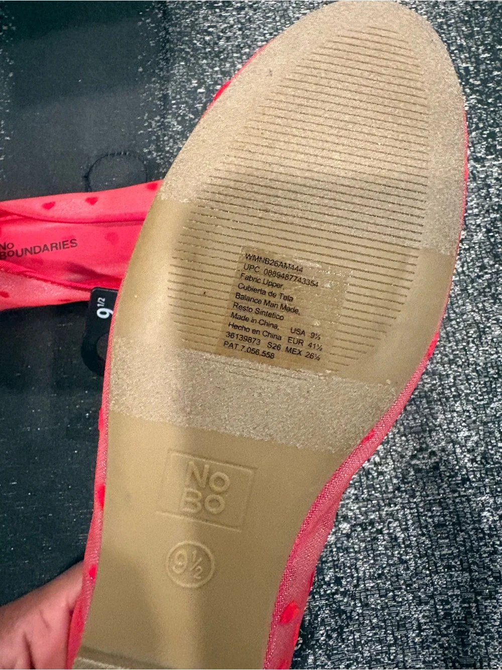 No Boundaries Red Heart Mesh Flats