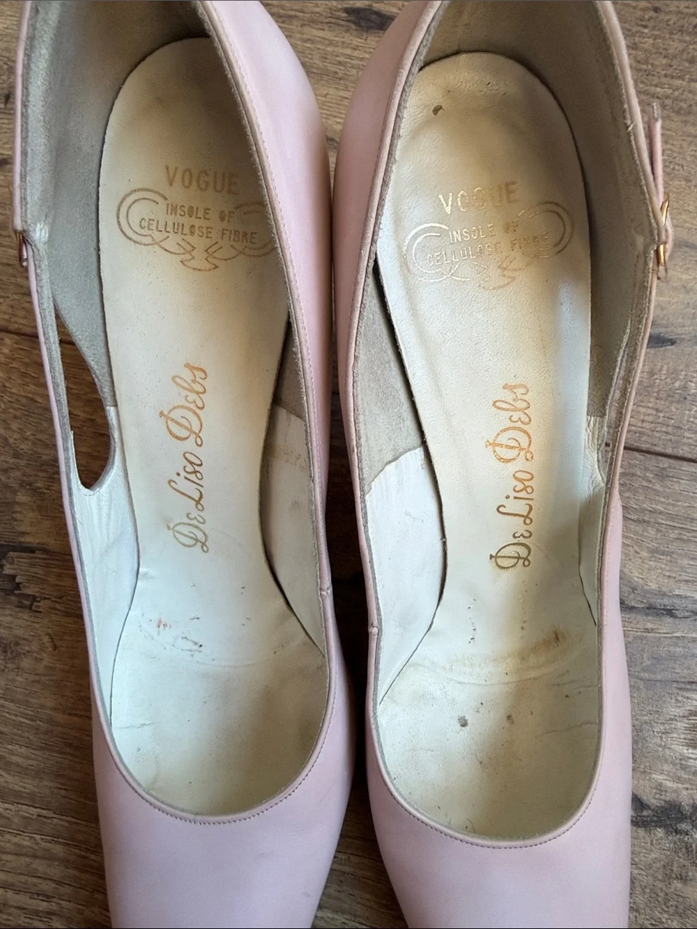 Vintage 50s 60s De Liso Debs Pale Pink Vogue Last Pointed Pumps Heels 8