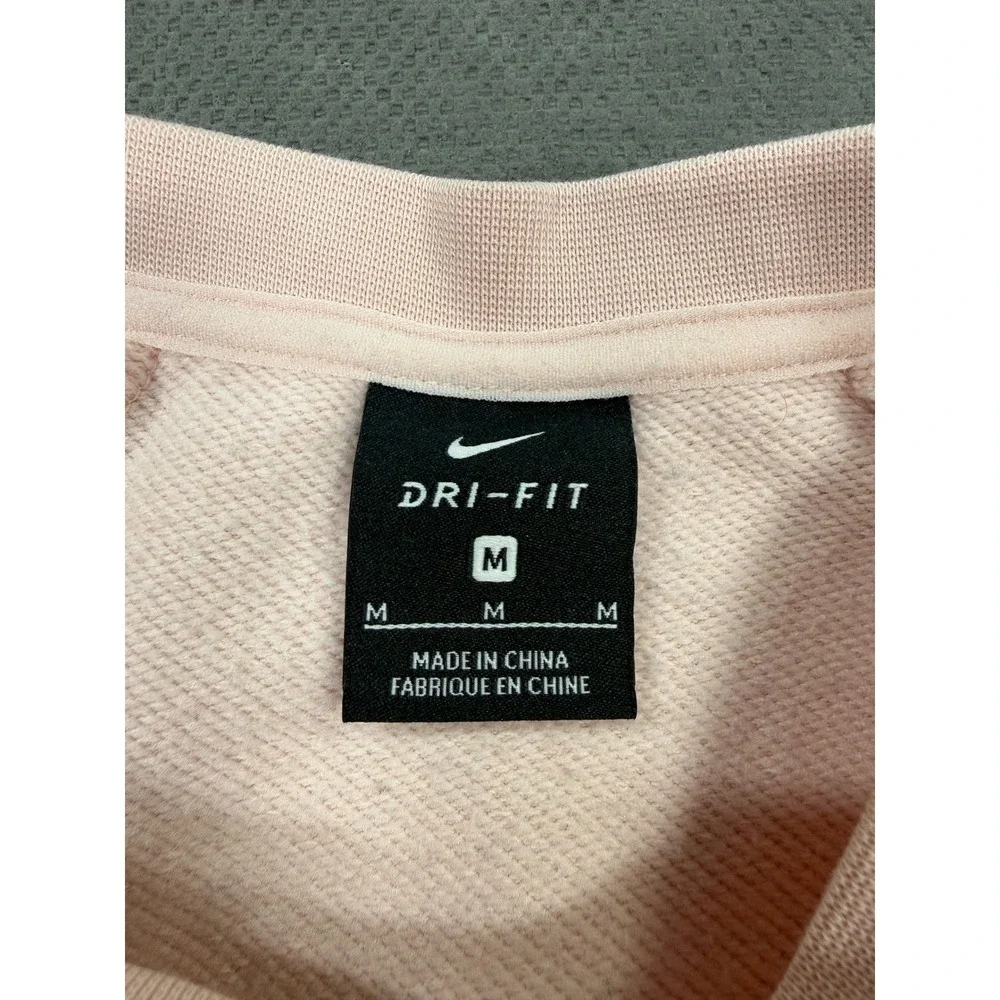 Nike Dri-FIT Womens Medium Pink Embossed Logo Cropped Sweatshirt Pullover