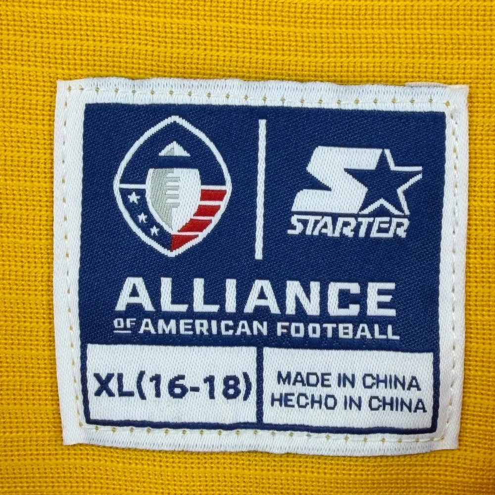 Youth Boys Alliance of American‎ Football Starter Jersey Yellow Green XL