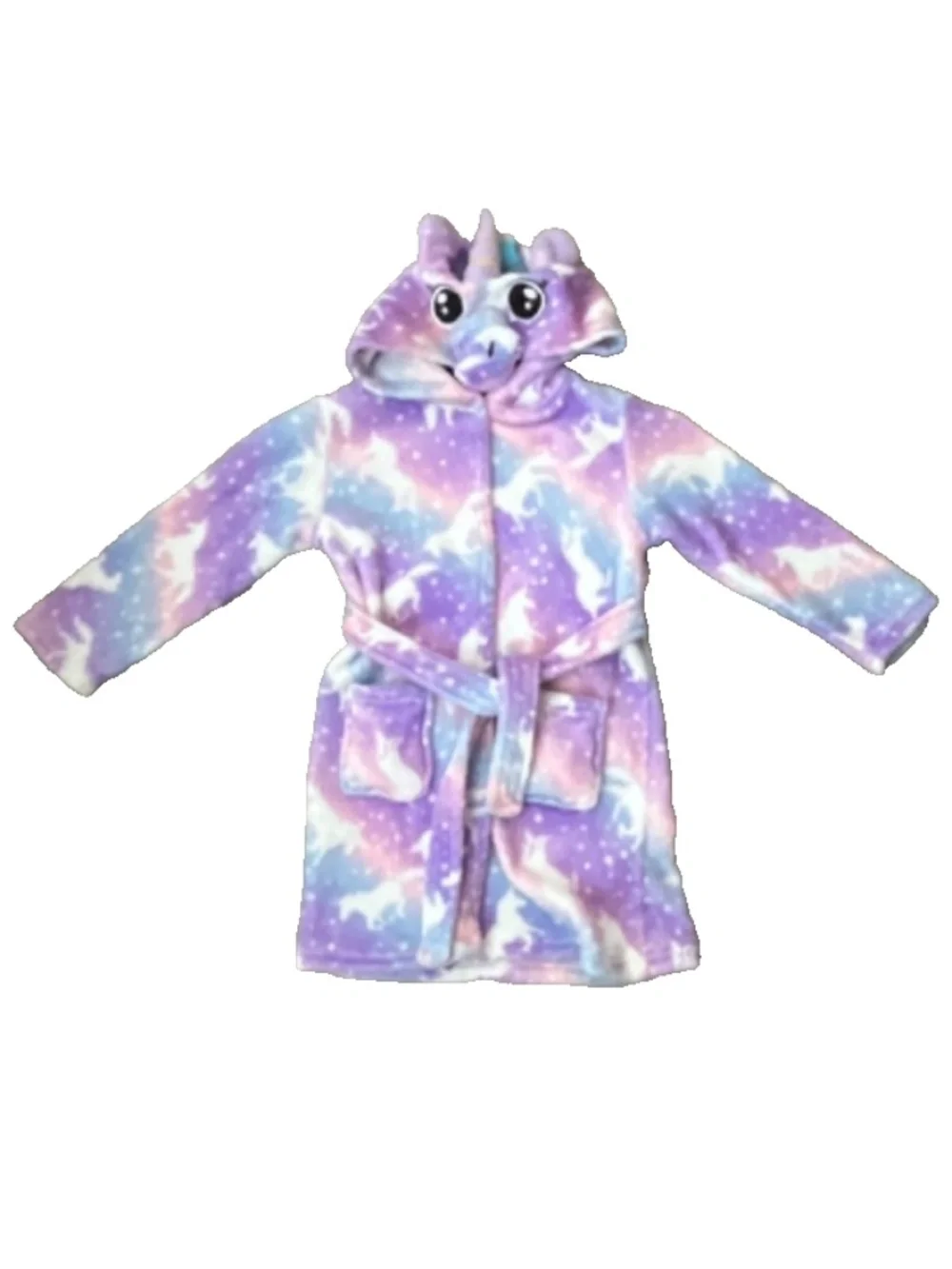 Doctor Unicorn Toddler Girl Soft Plush Bathrobe Size 3T-4T