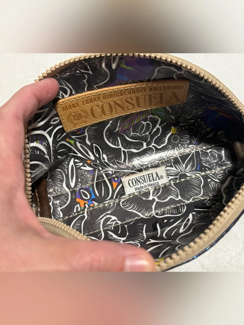 Consuela Dark Blue Glitter Medium Cosmetic Case
