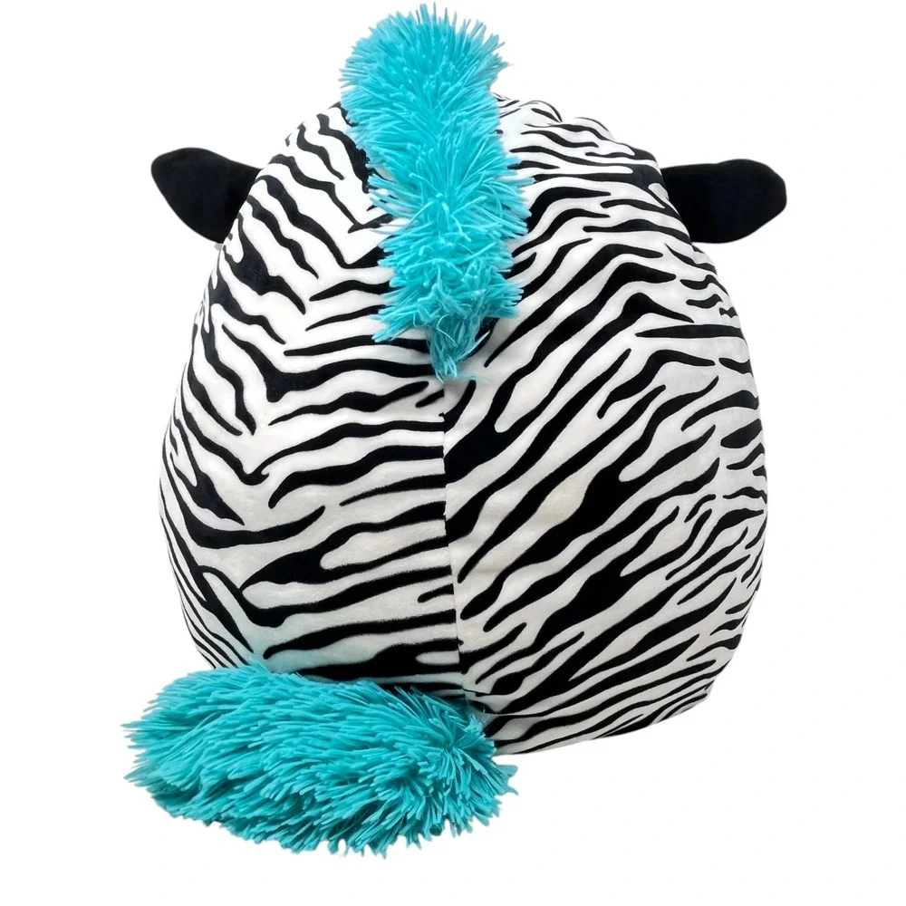 Squishmallows Zeke Zebra Plush Stuffed Animal Aqua Blue Mane Tail 16‎ Inch