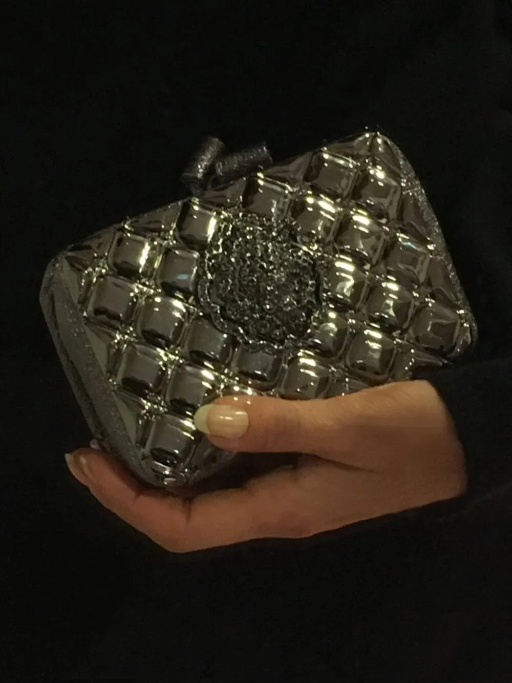 CHANEL dark silver