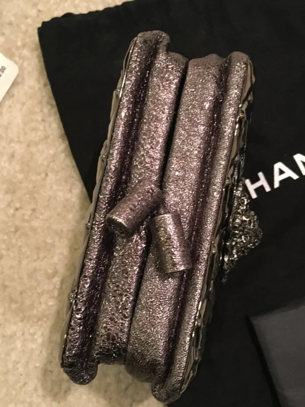 CHANEL dark silver
