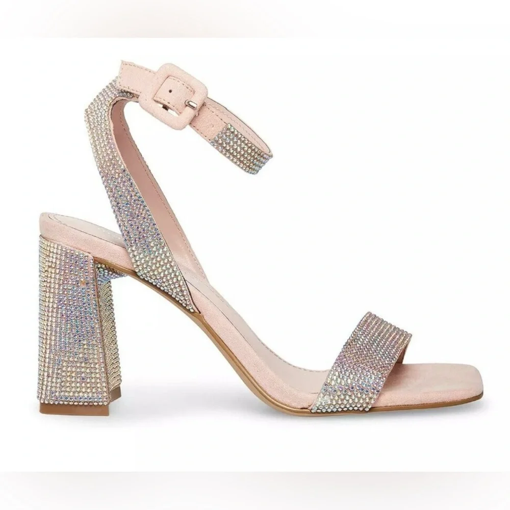 Madden Girl Elegant Blush Multi Rhinestone Women's Sandal‎