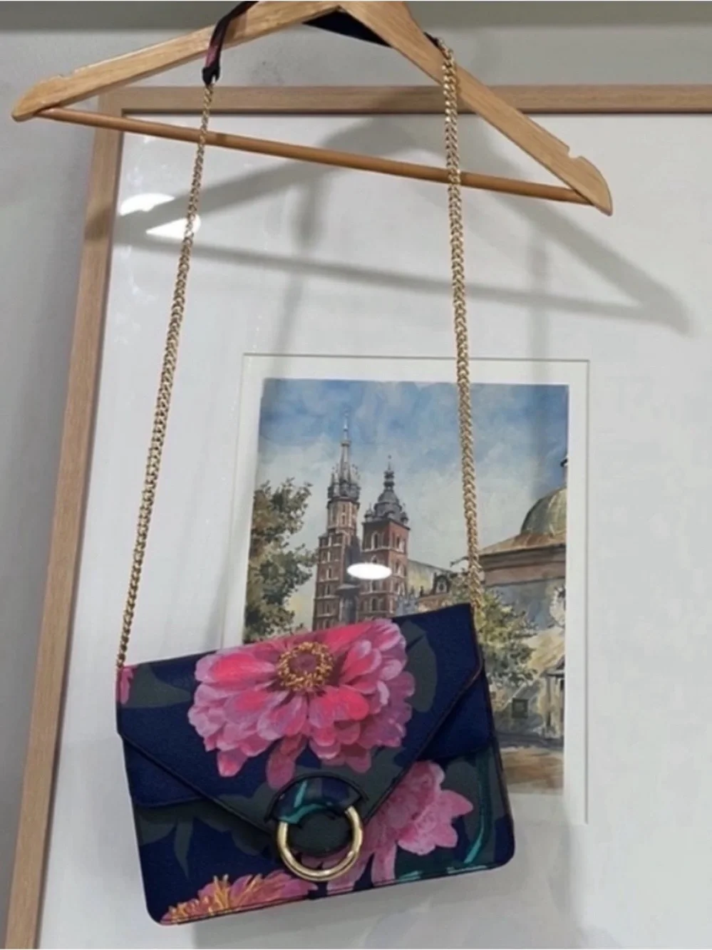 Banana Republic Classic Faux Leather Floral Daisy Crossbody Bag, NWT