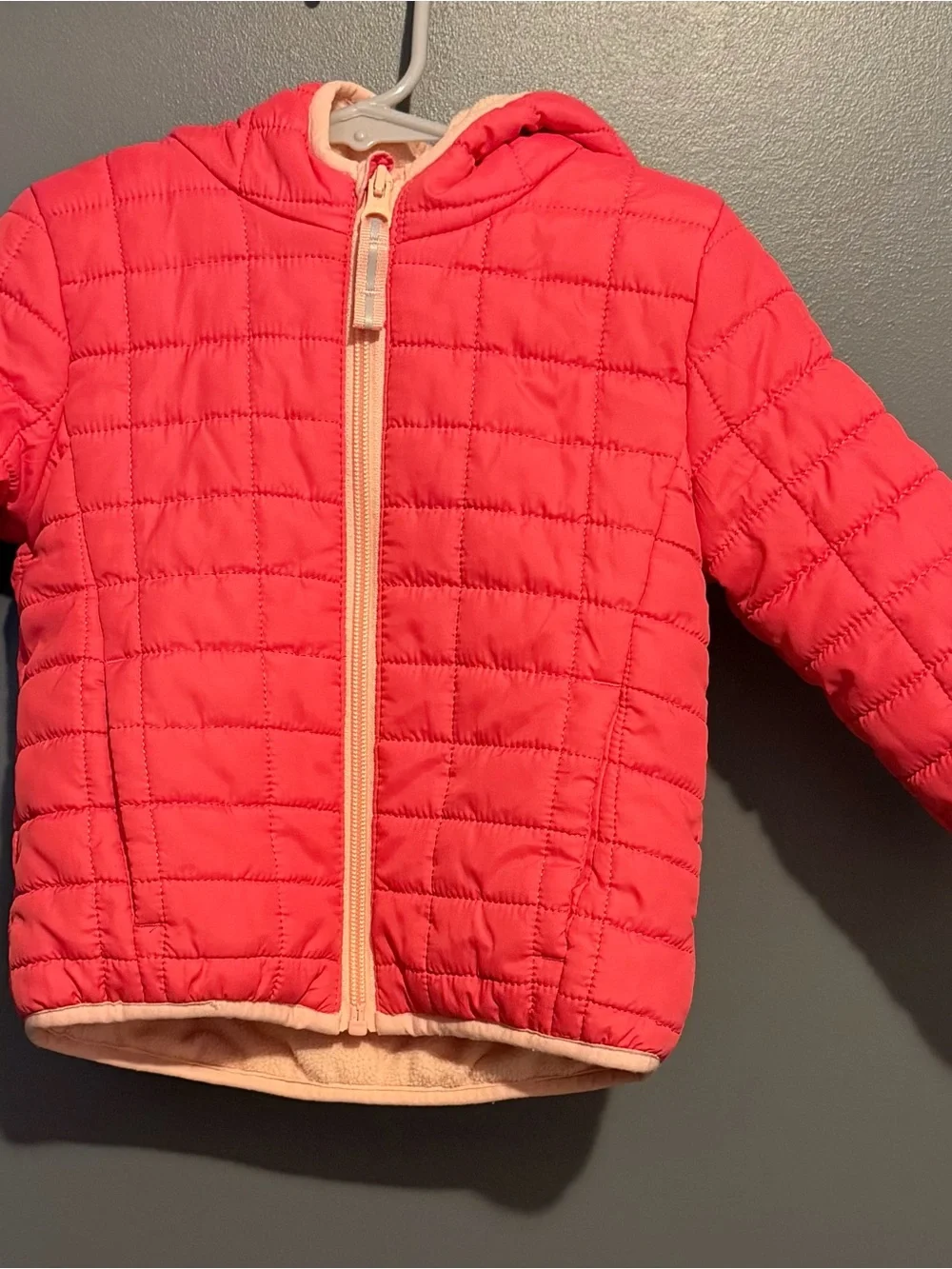 Cat & Jack Coral Quilted Hooded Puffer Jacket