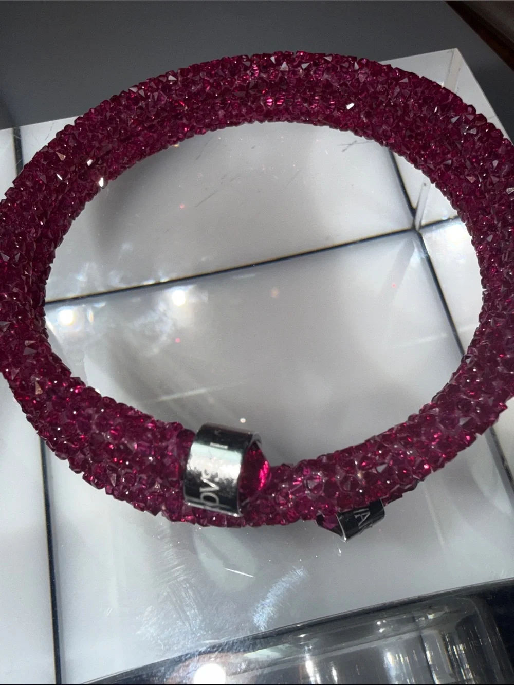 Swarovski mesh fuchsia endcaps