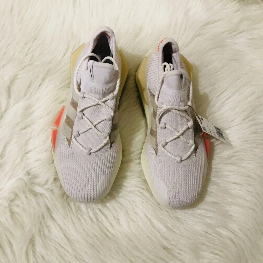 Adidas NMD_S1 W White‎ Orange Tan Primeknit Sneakers HQ4465 Womens 7.5 NEW