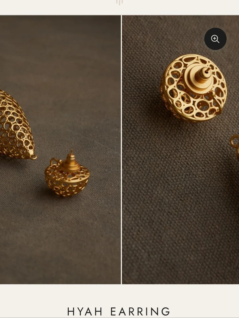 HYAH Khoi Gold Teardrop Filigree Earrings Archived SMALL