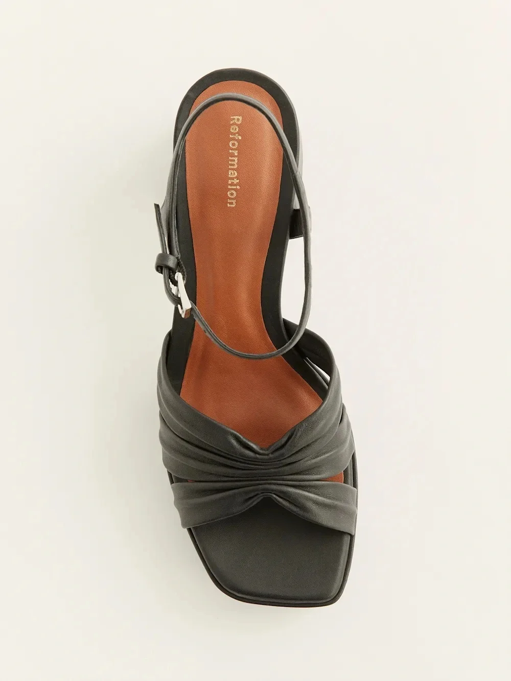 Reformation Maize Leather Block Heel Sandals