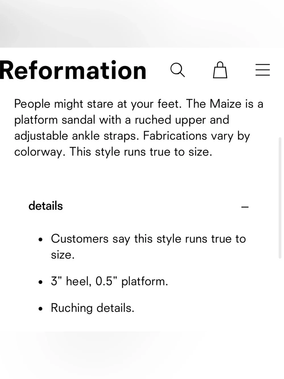 Reformation Maize Leather Block Heel Sandals