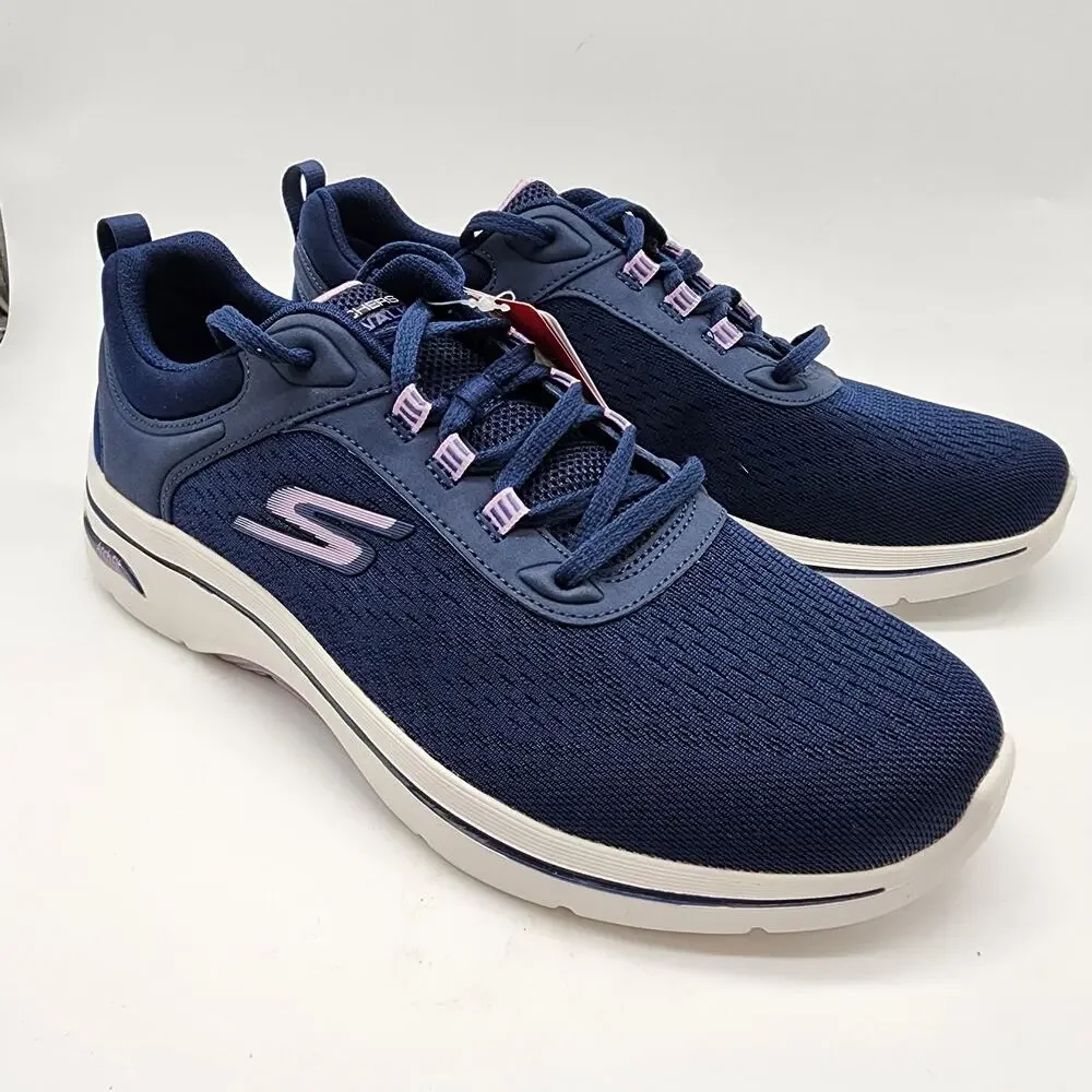 Skechers Go Walk Arch Fit‎ Balin Sneakers Women's 10 Navy Blue Comfort NWOB