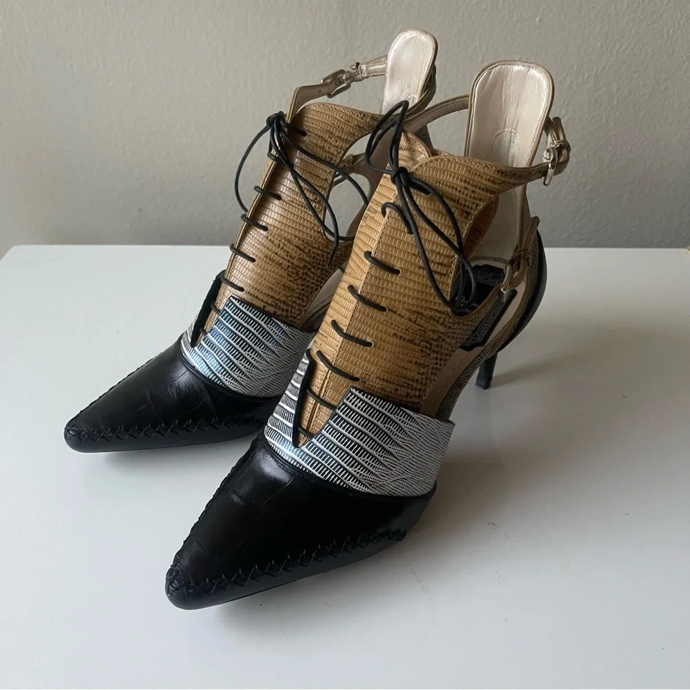 DIOR lace‎ up bootie heels size 6.5  New in Box AUTHENTIC
