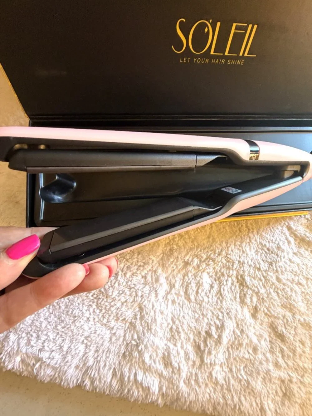 Soleil Dynamic Styler Flat Iron Baby Pink + Heated Cinderella Shoe Holder | New.