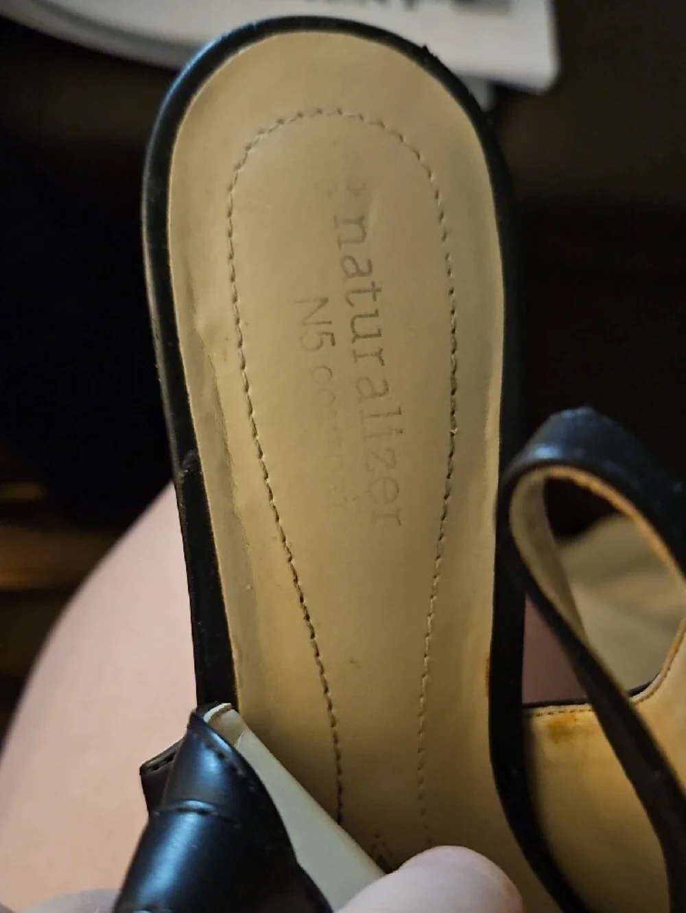 Naturalizer Black Peep-Toe Slingback Heels