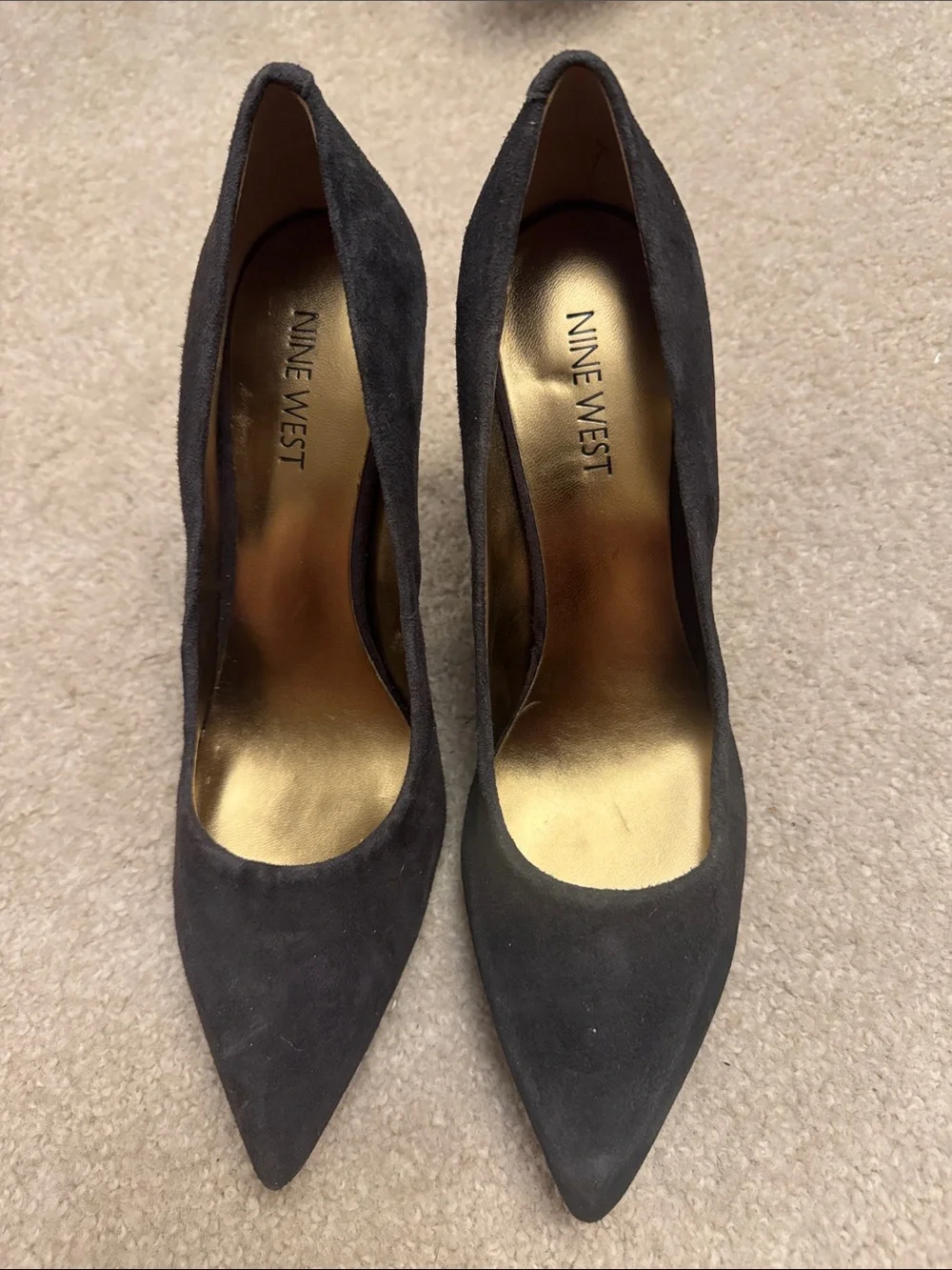 Nine West Charcoal Suede Pointed Toe Pumps