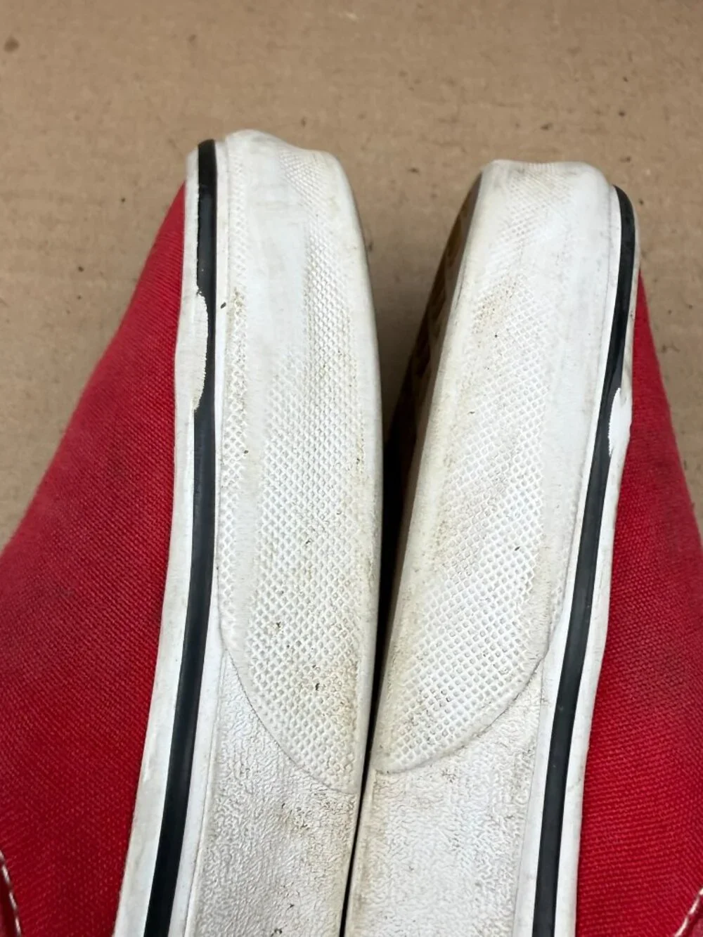 Vans Men's 8.0 / Women's 9.5 Red Canvas Slip On Skate Shoes Sneakers