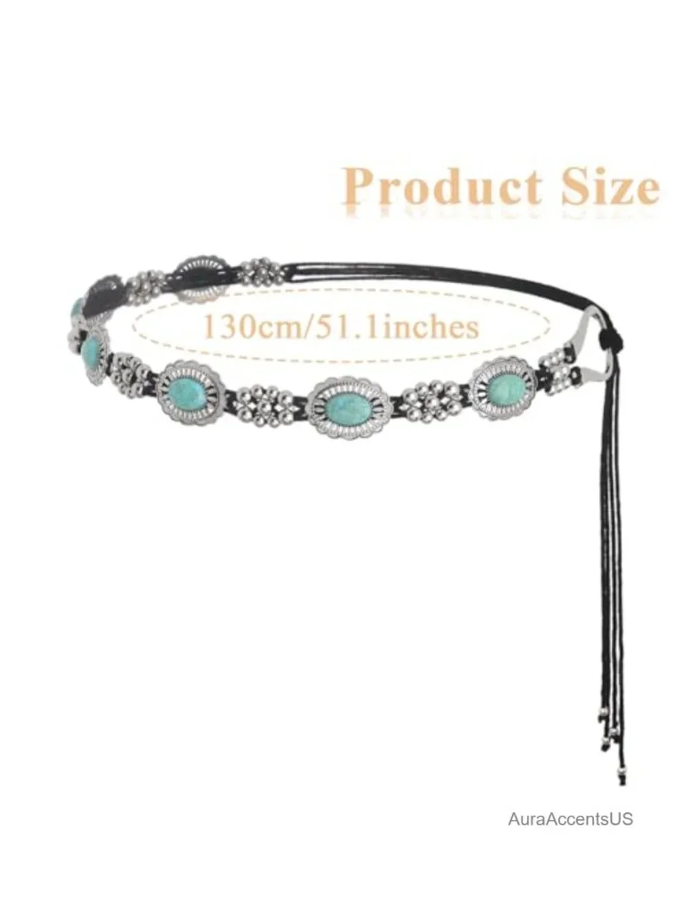 Concho Turquoise Chain Belt Women's Western Belts Cowgirl Waist Belt Dresses