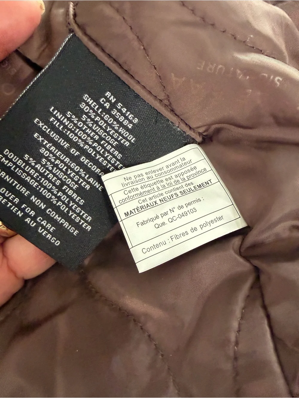 Cole Haan Mens Medium $598 Wool Black Winter Coat Quilted Lined