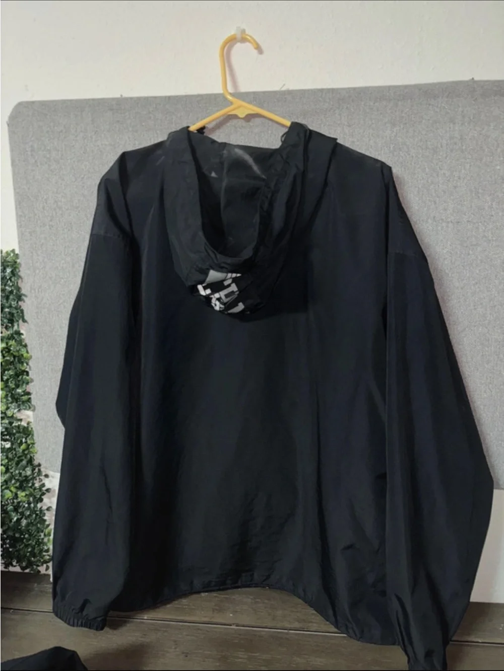 Champion Black Pullover Windbreaker with Reflective Logo