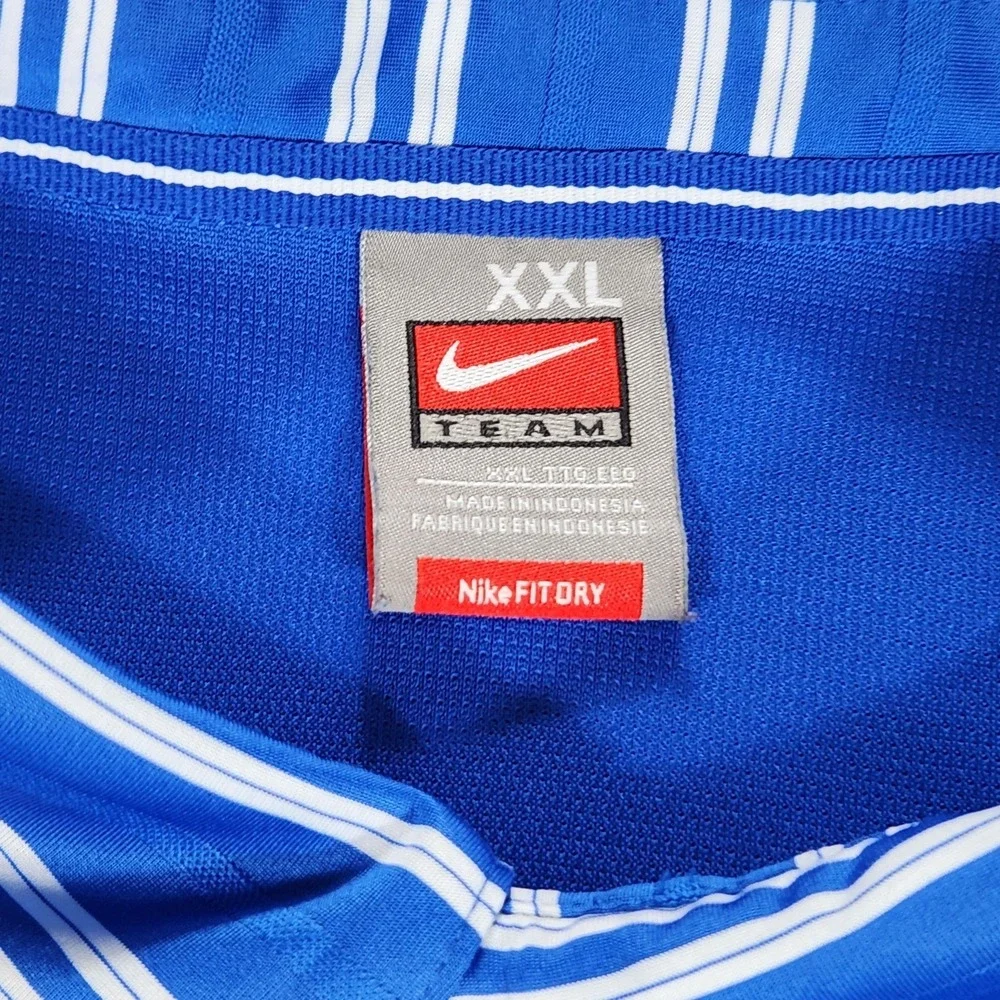 Kentucky Wildcats Shirt Mens 2XL Blue Stripe NCAA Basketball Nike Fit Dry Polo