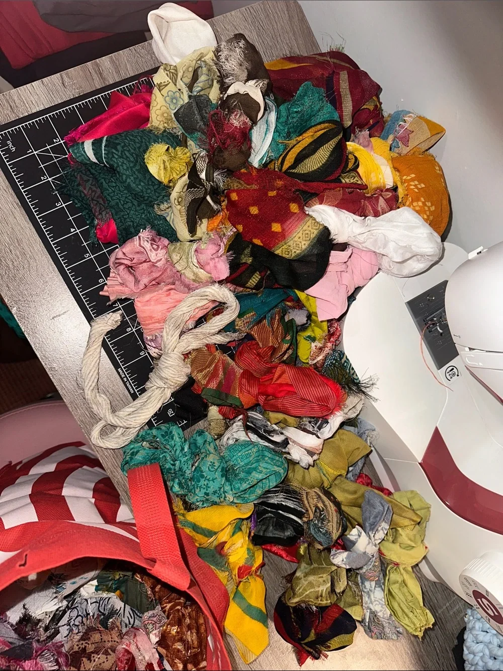 Bag of Colorful Fabric pieces