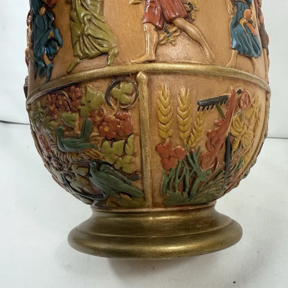 Vintage Atlantic Mold German‎ Biblical Art 70's Ceramic Pouring Pitcher 12