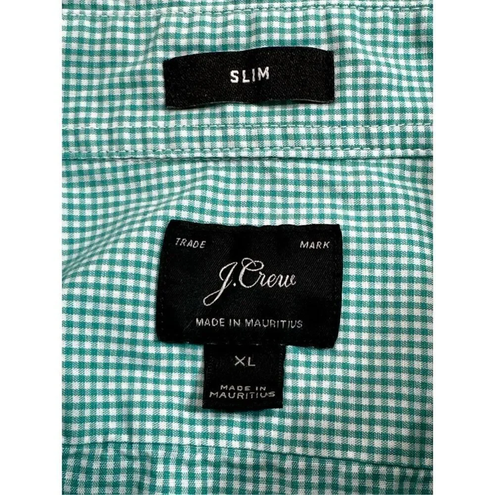 J Crew men’s turquoise and white Slim XL button down shirt