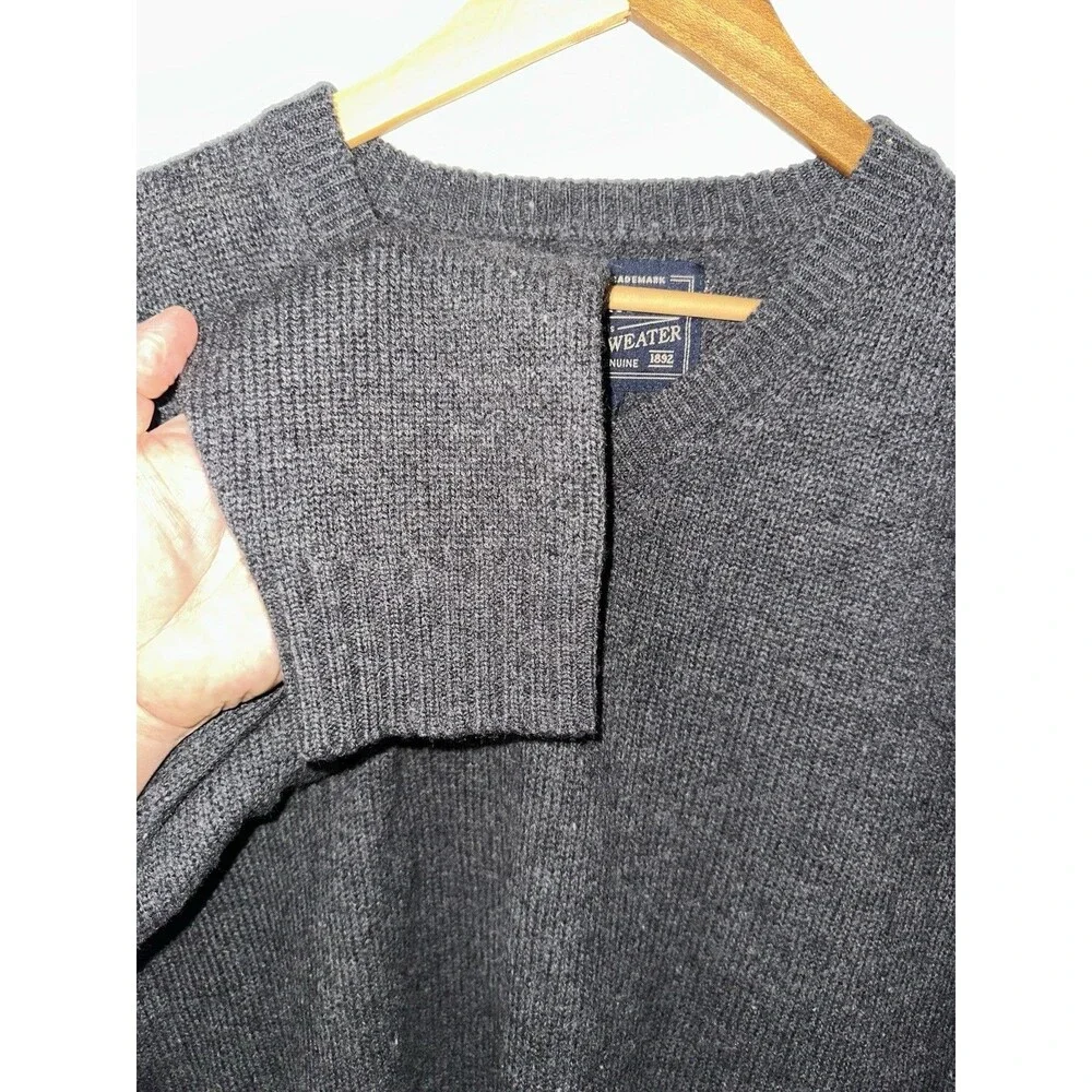 90s Abercrombie & Fitch Big Sweater Gray Wolfe Wool Pullover Grunge Grandpa Sz L
