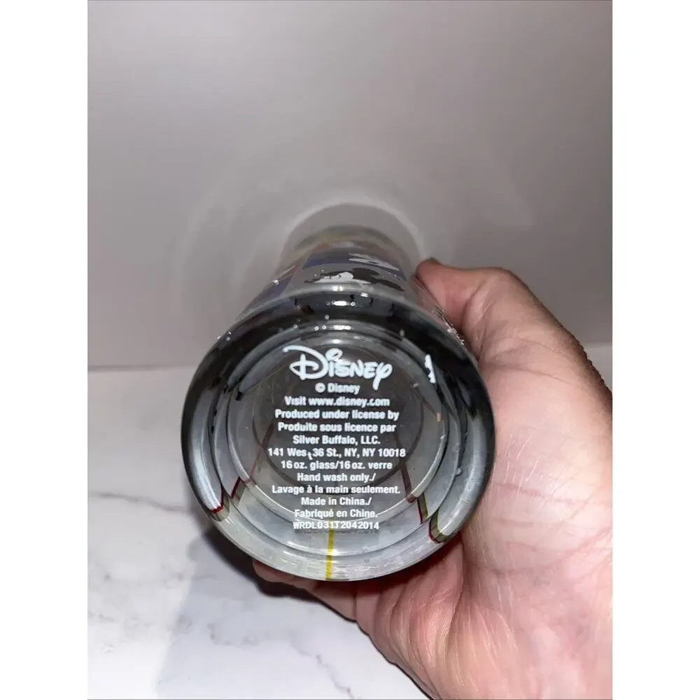 Official Disney Mickey Mouse Faces 16 oz Glass Tumbler Silver Buffalo Cup