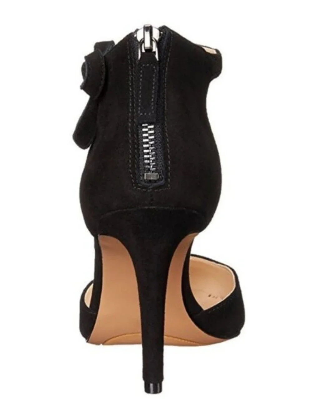 Nine West Black Suede Pointed-Toe Ankle Strap Pumps