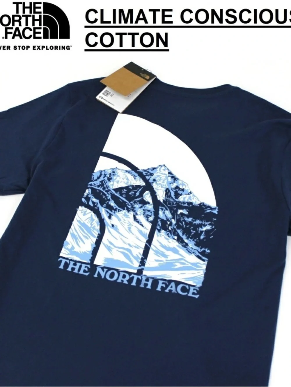 The North Face Navy Blue Graphic Mountain Tee size XL nwot