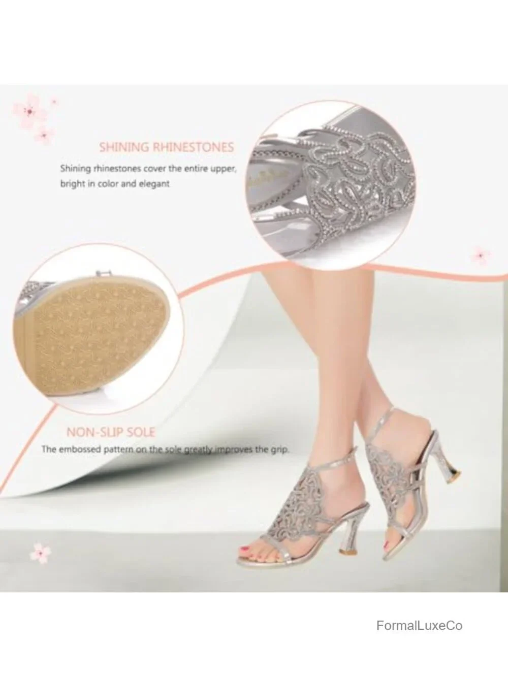 Handmade Rhinestones Crystal Butterfly Heel Evening Bridal Prom Sandals