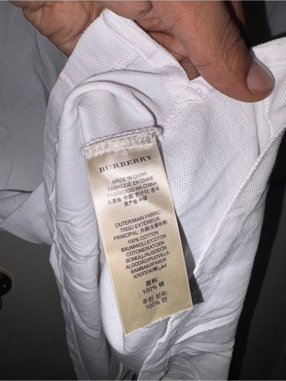 Burberry white polo