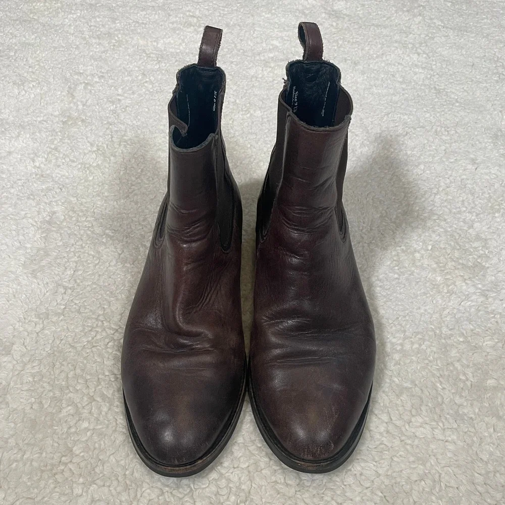 Thursday Boot Co Duchess Dark Brown Leather Chelsea Ankle Distressed Womens 9