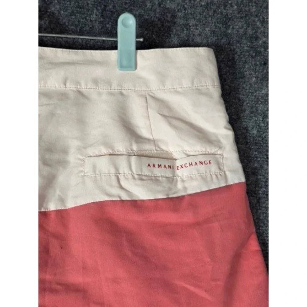 Armani Exchange Mens Pink‎ Colorblock Board Shorts Swim Trunks Logo Size 34