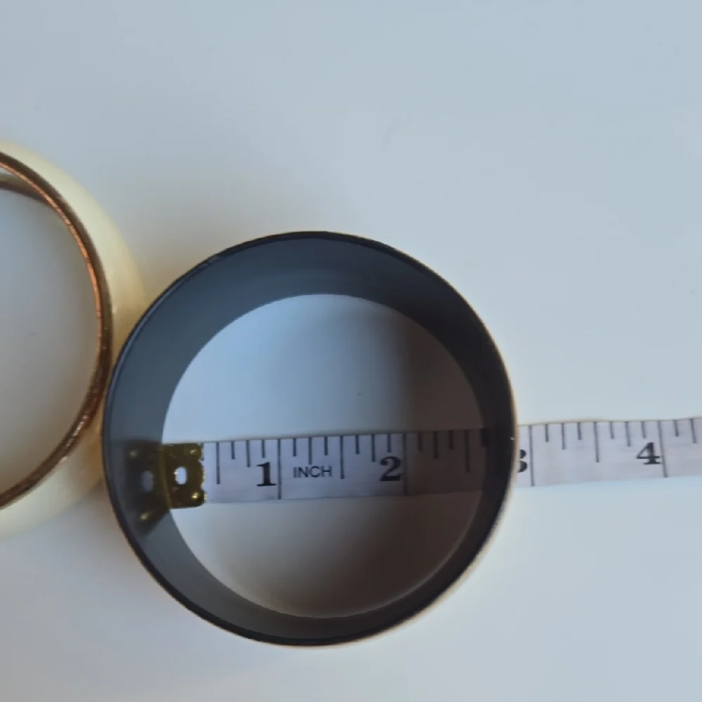 Unbranded Bangle Bracelet‎ Set Womens OS Gold Cream Textured Retro Minimalist