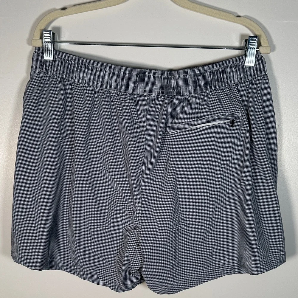 Onia Charles Short Size XL Swim Trunks Blue White Gingham Quick-Dry Mesh Lined