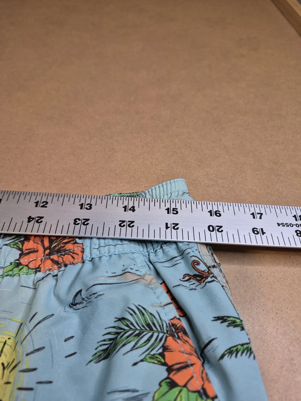 GAP Men's Light Blue Tropical Print Swim Trunks 4545/6
