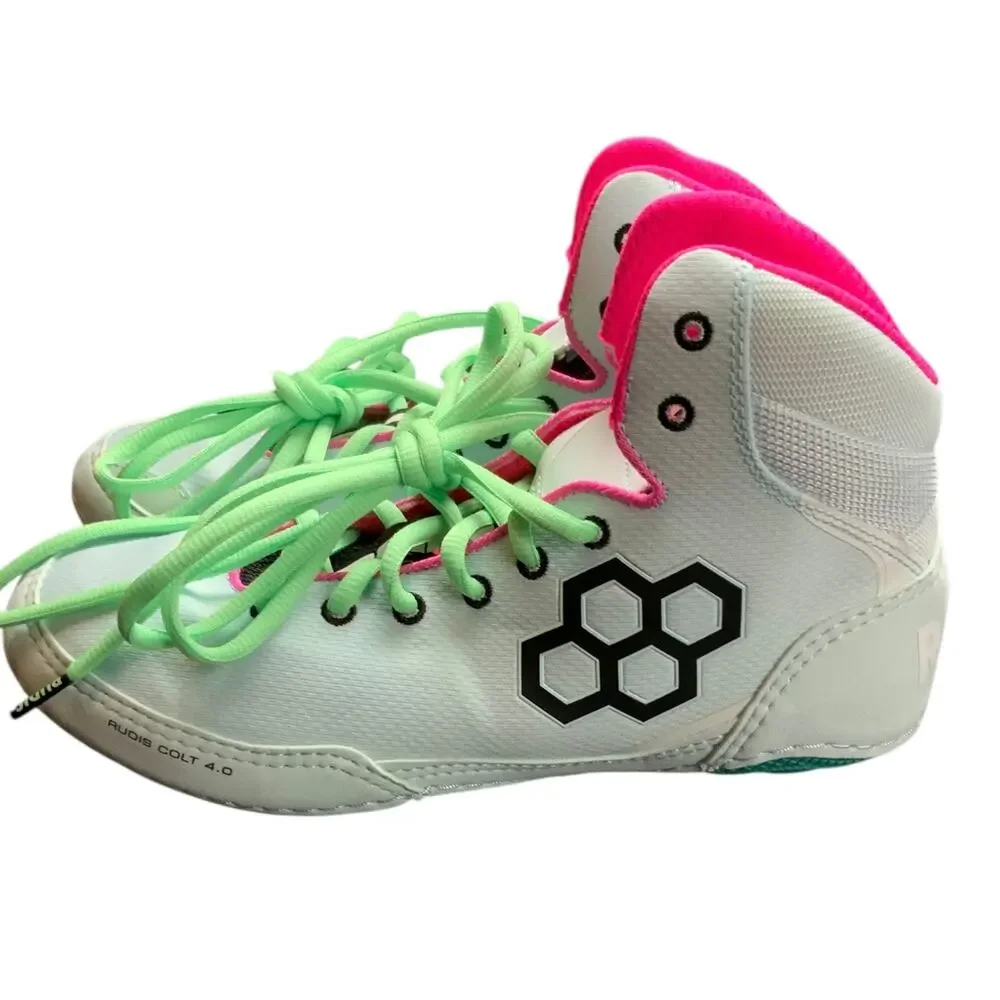 Rudis Wrestling Shoes White Pink Mint Green Women’s 10 Men’s 8.5 EU41 Mat