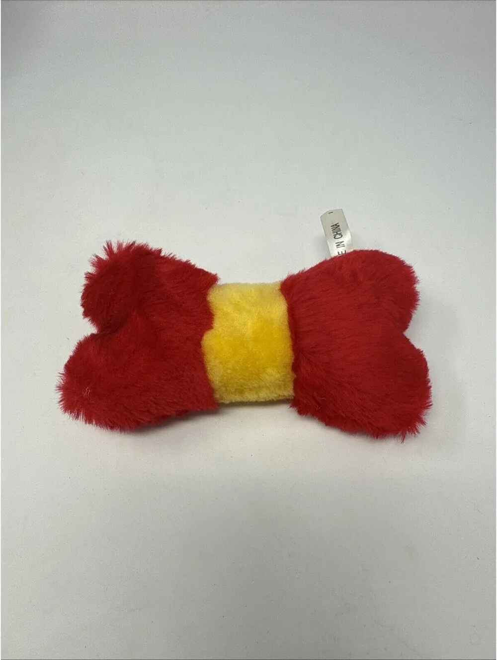 Red Dog Bone Plush Toy With Squeaker