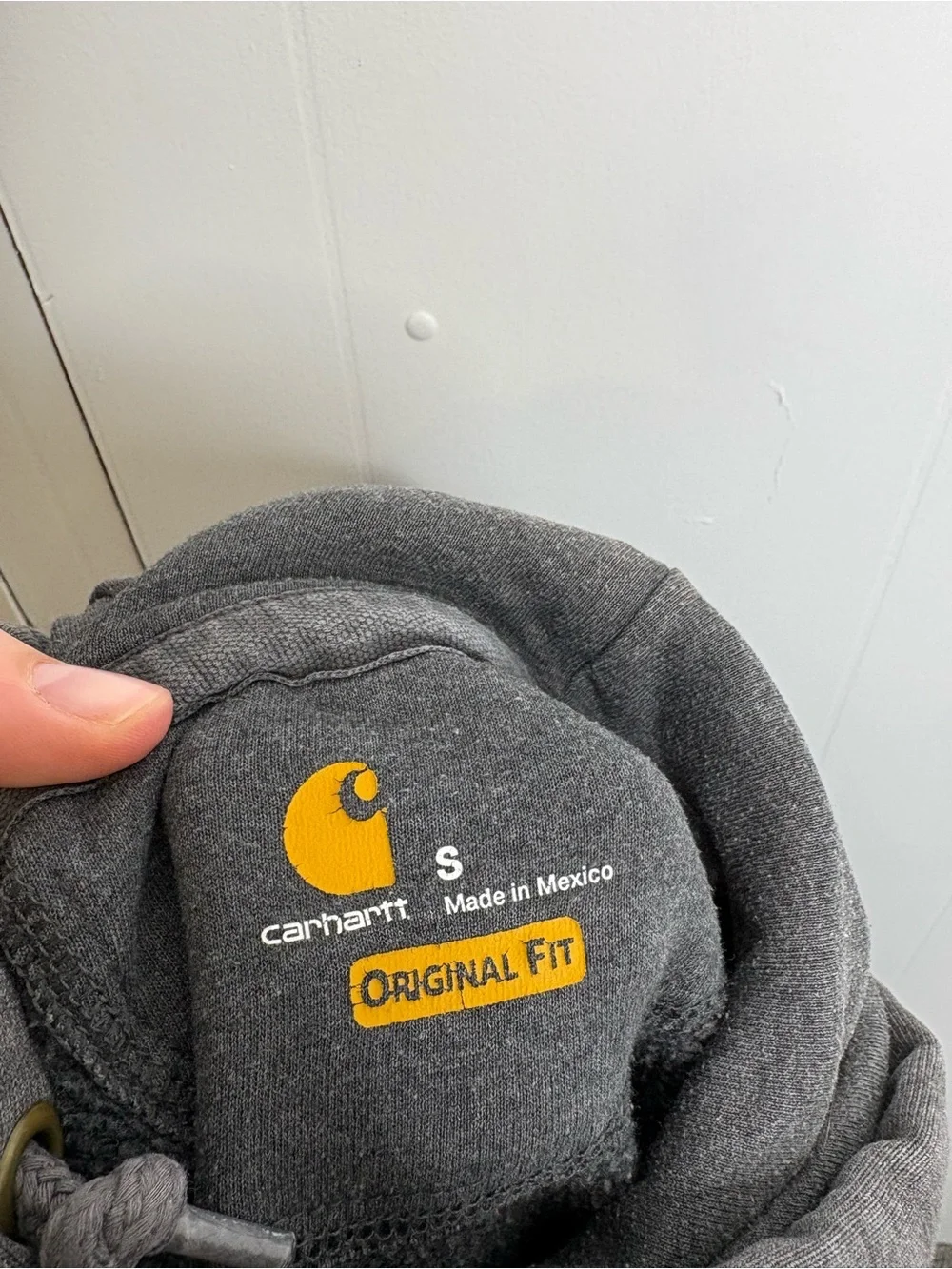 Carhartt Sweatshirt Mens Small Hooded Rain Defender Gray Heavyweight Warm