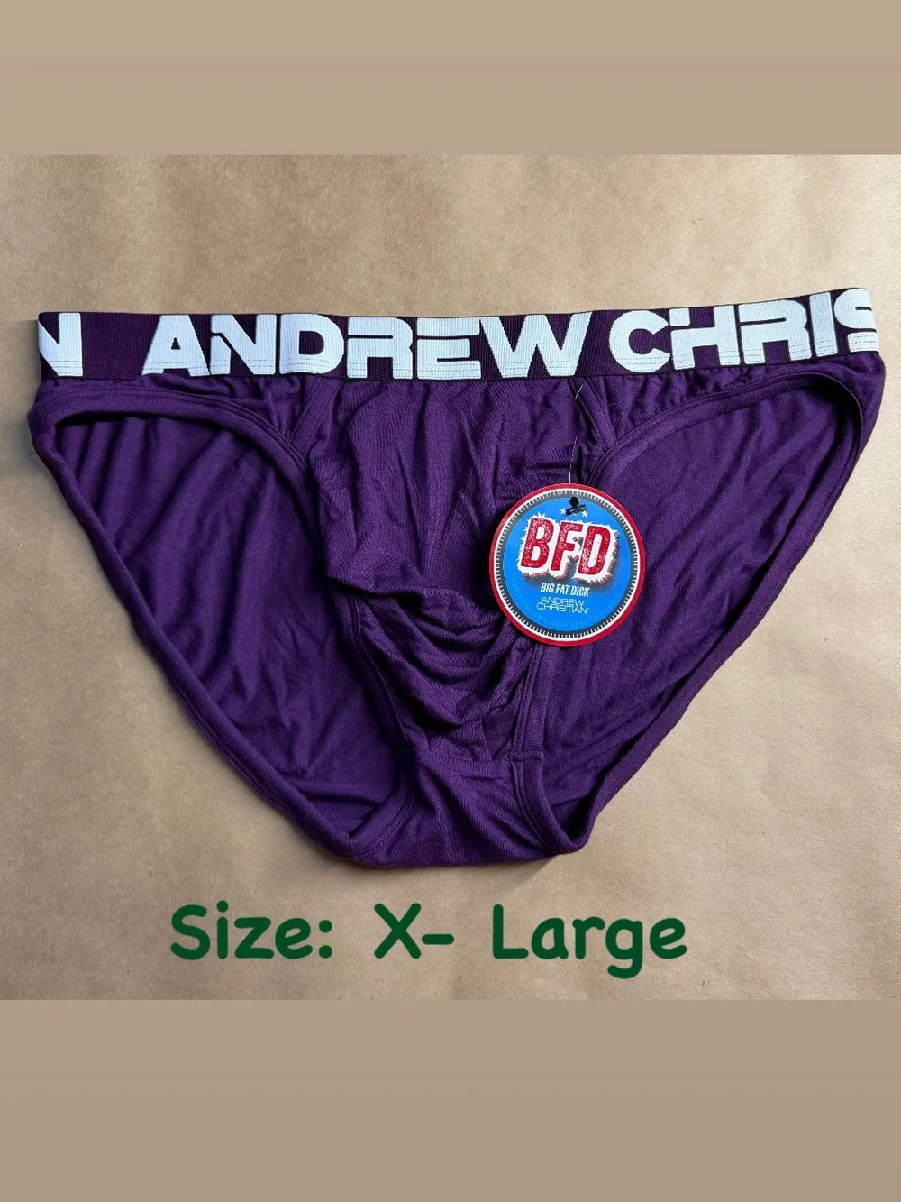 Andrew Christian BFD Men's Briefs Underwear Plum X-LARGE
